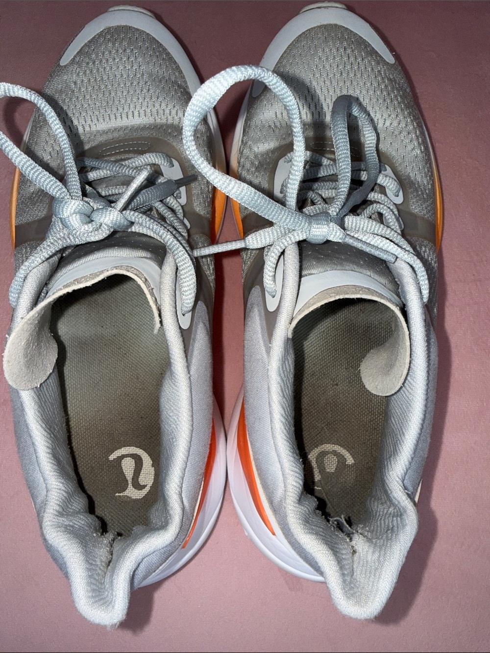 Lululemon Blissfeel Running Shoes Size 9 Vapor Highlight Orange White Sneakers - Picture 8 of 14